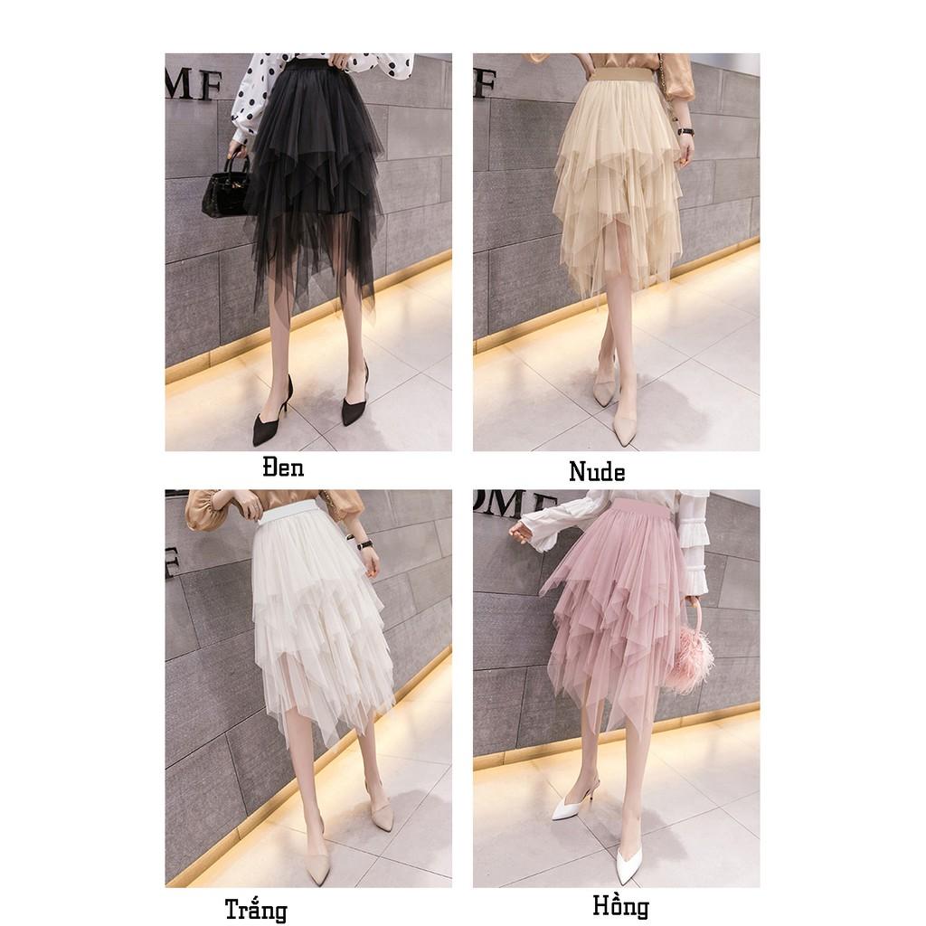 Chân váy ren Tulle - Tutu dài thời trang cao cấp Song An Eco VAY18 free size