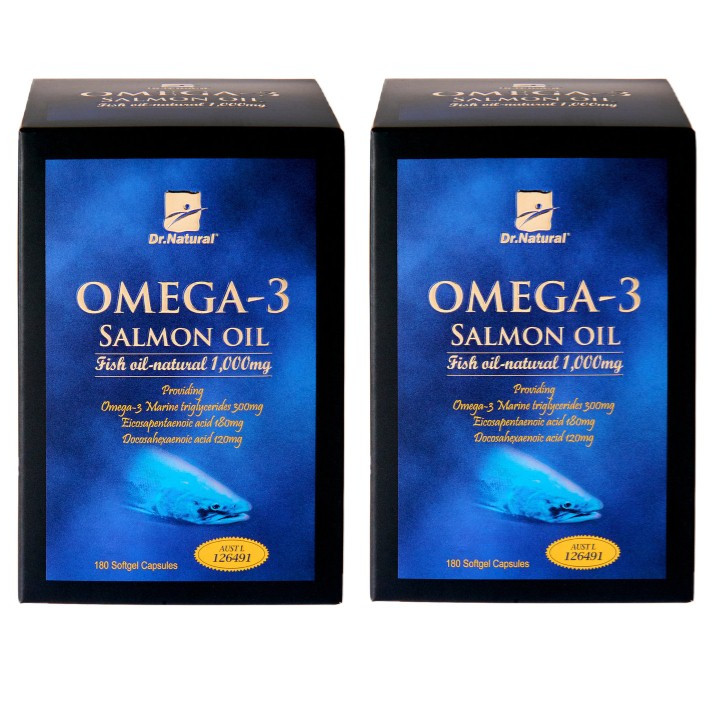 COMBO 2 hộp Viên dầu cá HỒI Dr.Natural Omega 3 Salmon Oil