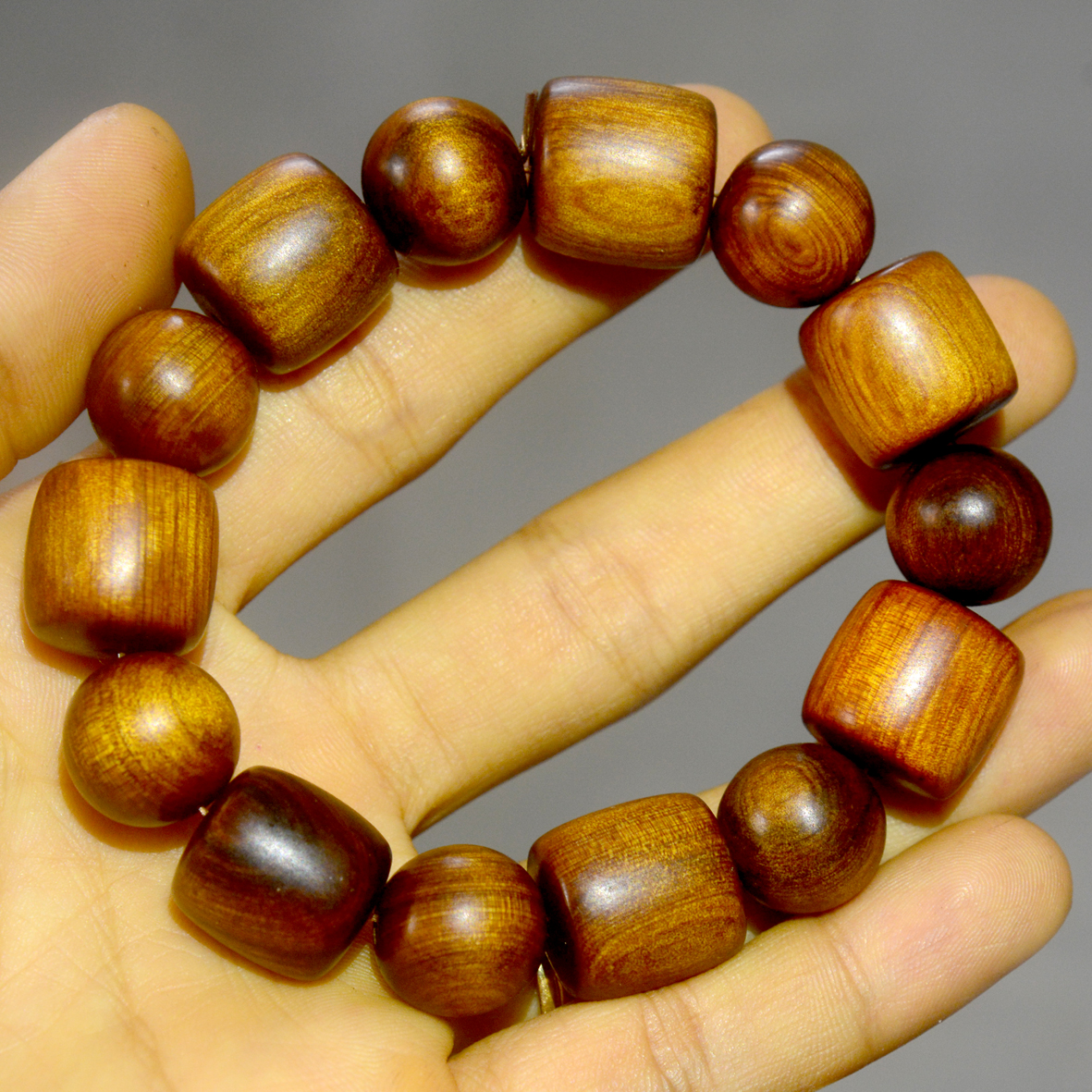 Vòng tay chuỗi hạt gỗ trụ tròn-Nhiều cỡ ly
