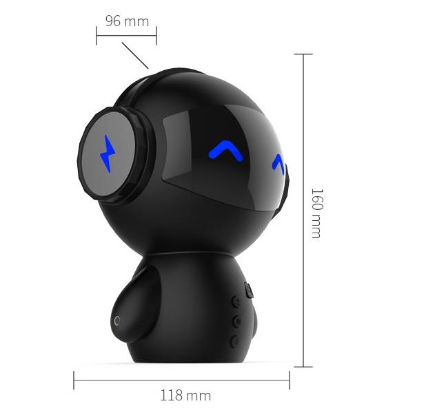 Loa bluetooth của hxy robot, loa siêu trầm 5W, khe nhớ TF, trạm điện, món quà dễ thương cho trẻ em, bạn gái, bên ngoài, xe hơi Color: White Woofer Size/Full-Range Size: 1.5"