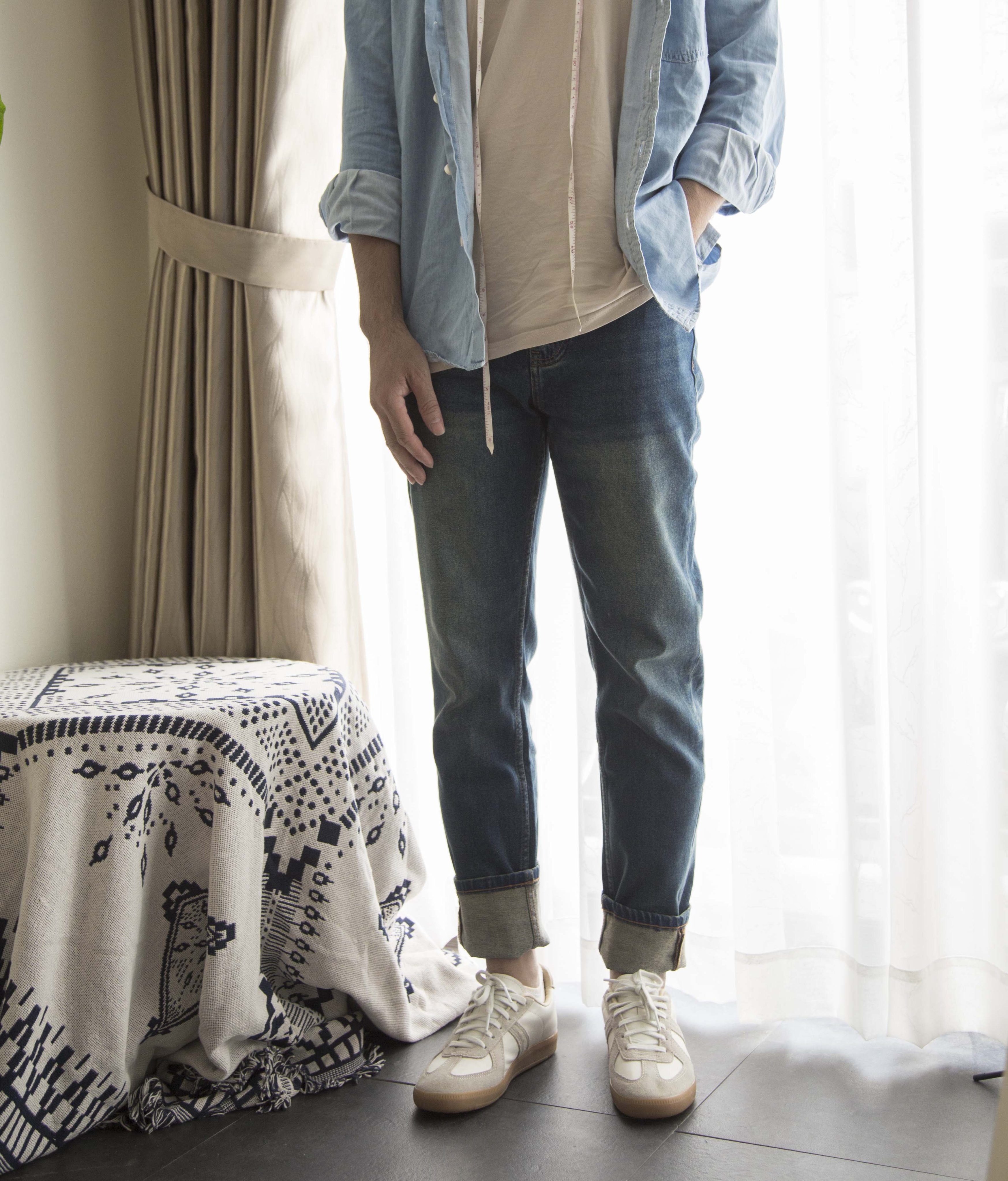 [CHÍNH HÃNG] Quần Jean nam vải Denim co giãn nhẹ form Slim ống đứng | quần nam jean xanh đậm - LAB220904