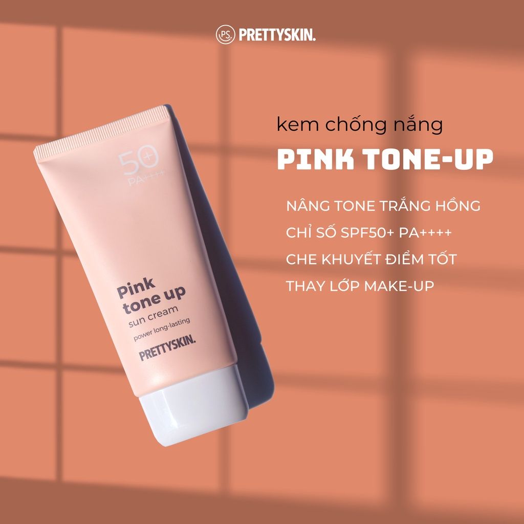 Kem chống nắng nâng tông Prettyskin Pink tone up 70g SPF 50+ PA++++ Dành cho mọi loại da