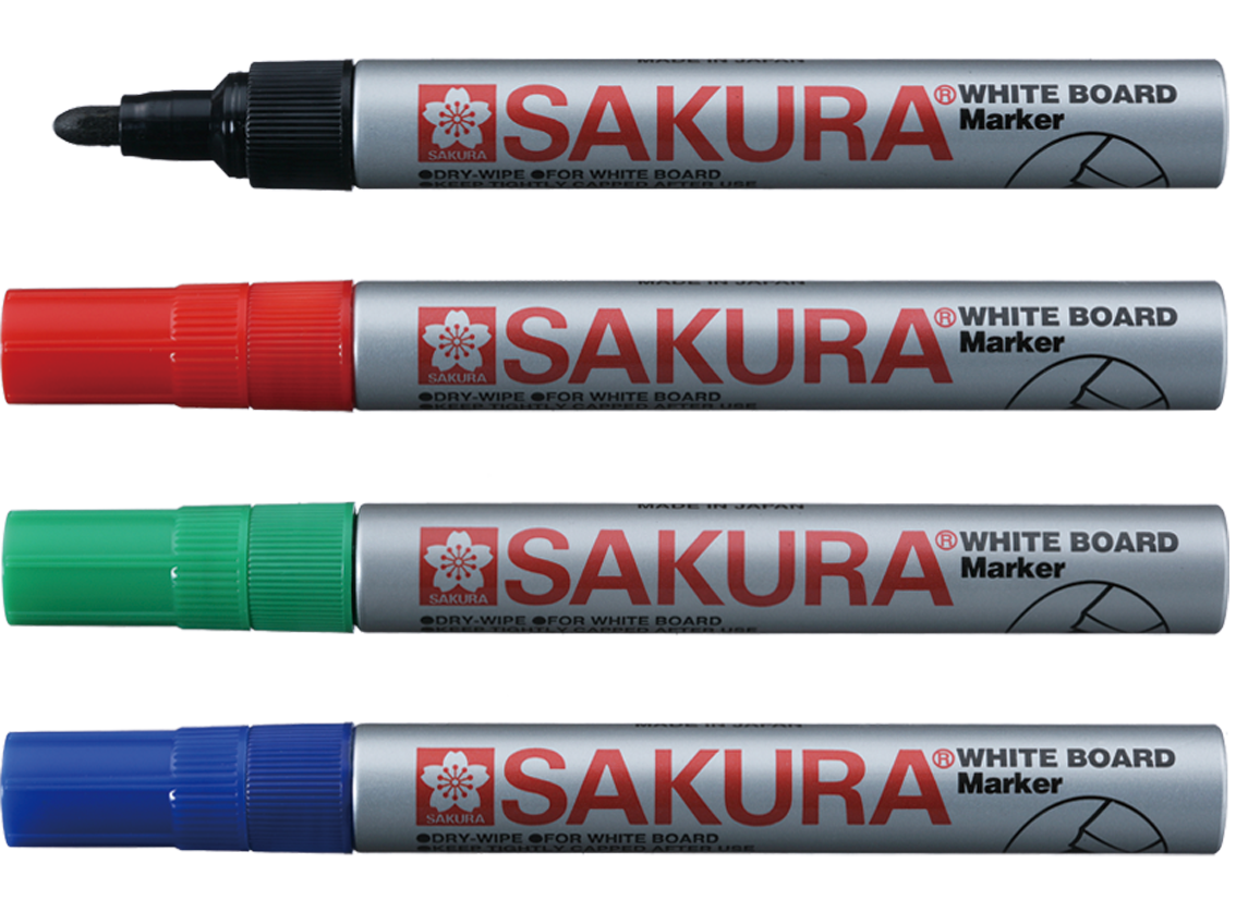 SAKURA - BÚT LÔNG VIẾT BẢNG 2 ĐẦU MÀU ĐỎ XWBK-T#19