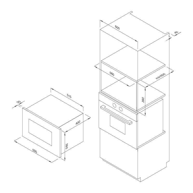 Lò Vi Sóng Âm Tủ Malloca MW-927BG - Dung Tích 27L - Điều Khiển Cảm Ứng - Hàng Chính Hãng