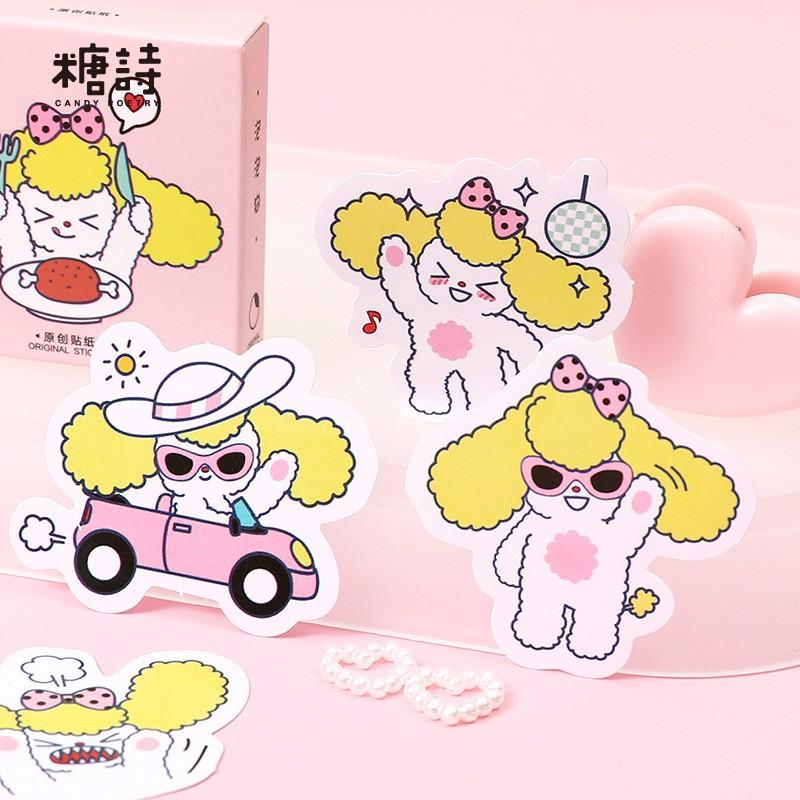 Hộp 45 miếng dán sticker Cún vàng M093