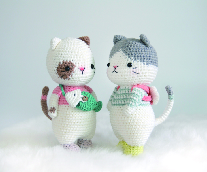 Amigurumi mèo chubby xám, thú len handmade, đồ chơi móc len an toàn, quà tặng dịp sinh nhật, trung thu, 1/6,...