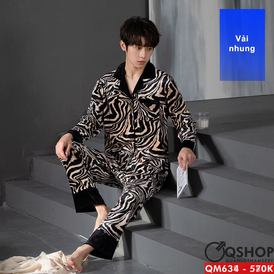 Bộ đồ pijama nam luxury vải nhung cao cấp QSHOP QM634