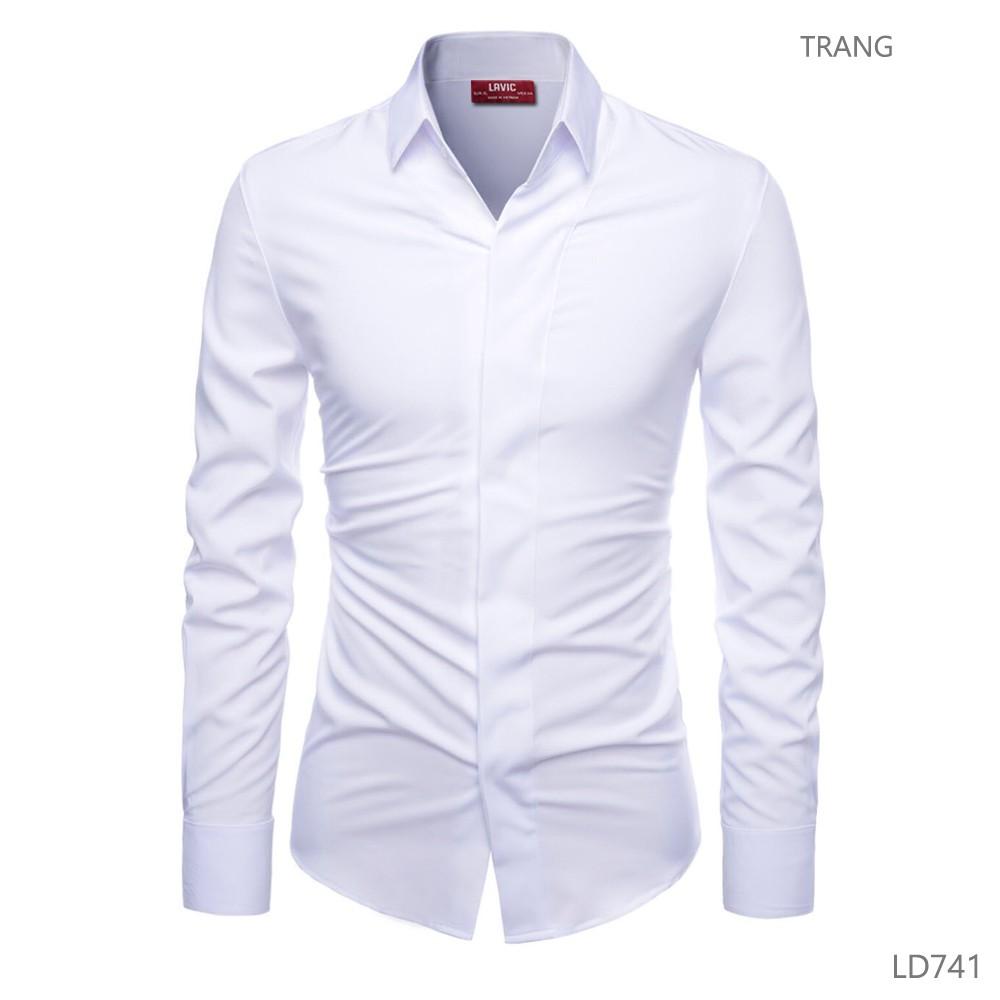 Áo sơ mi nam giấu nút form body LV741