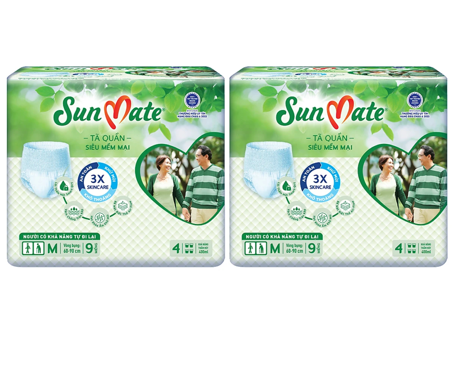 Combo 2 Gói Tã quần Sunmate M9 Siêu Mềm Mại - Tã Quần Người Lớn - Date luôn mới