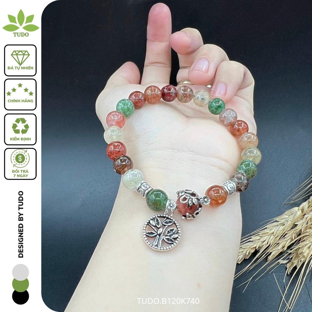 Vòng Tay Nữ Đẹp - Vòng Phong Thủy Đa Mệnh TUDO B120K740 VCBTAUL Charm Bạc Cây Mộc Tròn
