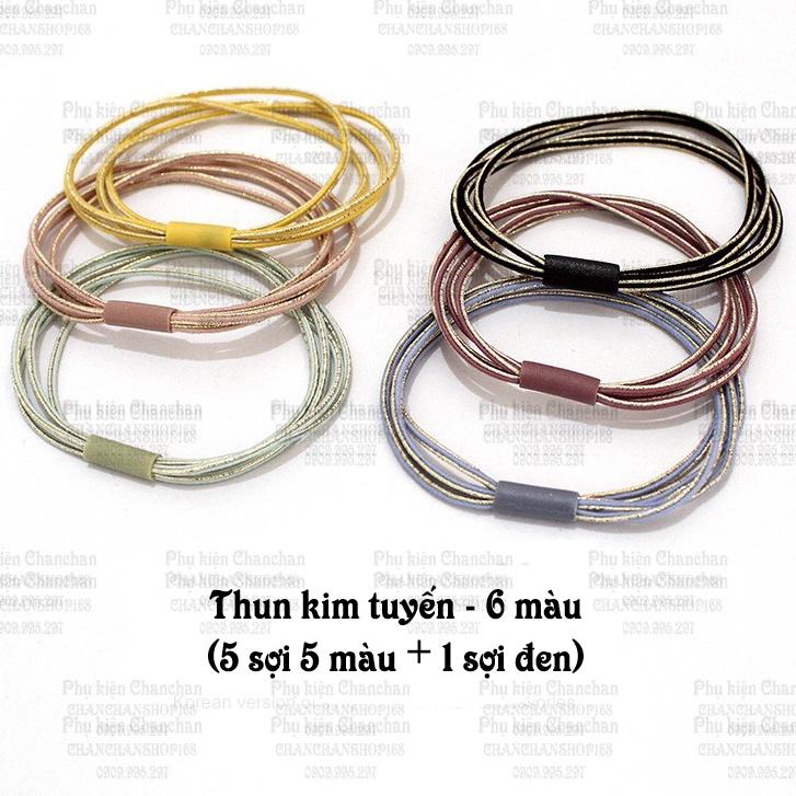 Combo 6 cột tóc thun giá từ 18k (Mua 2 combo tặng kèm 1 túi lưới