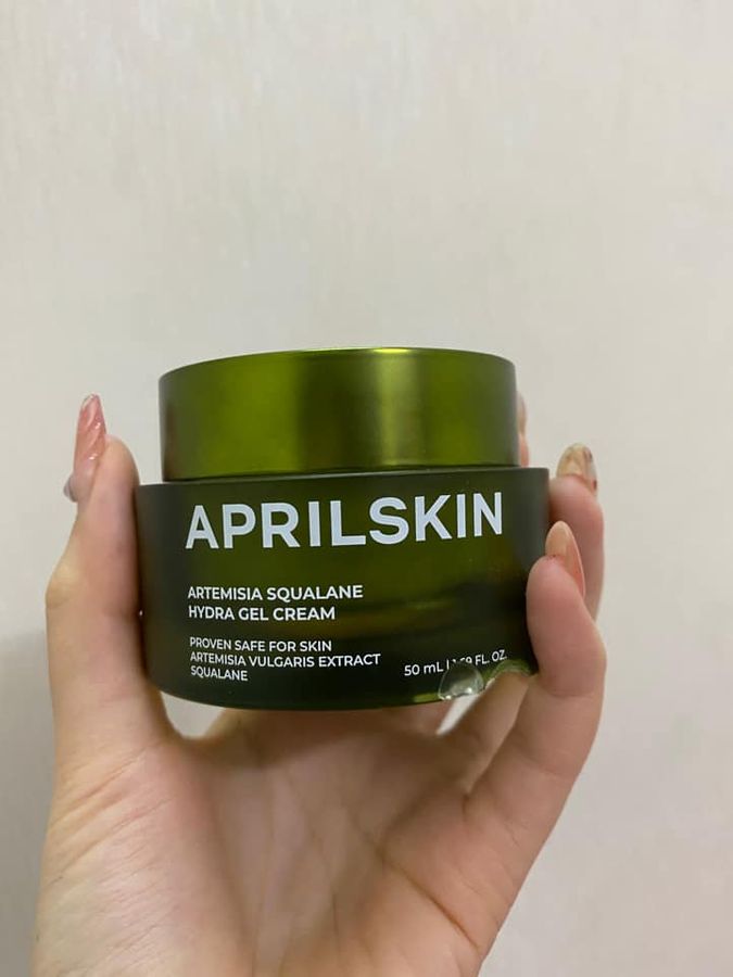 Kem Ngải Cứu Dưỡng ẩm, phục hồi da Aprilskin Artemisia Squalane Hydra Gel Cream 50g + Tặng Kèm 1 Băng Đô Tai Mèo (Màu Ngẫu Nhiên)