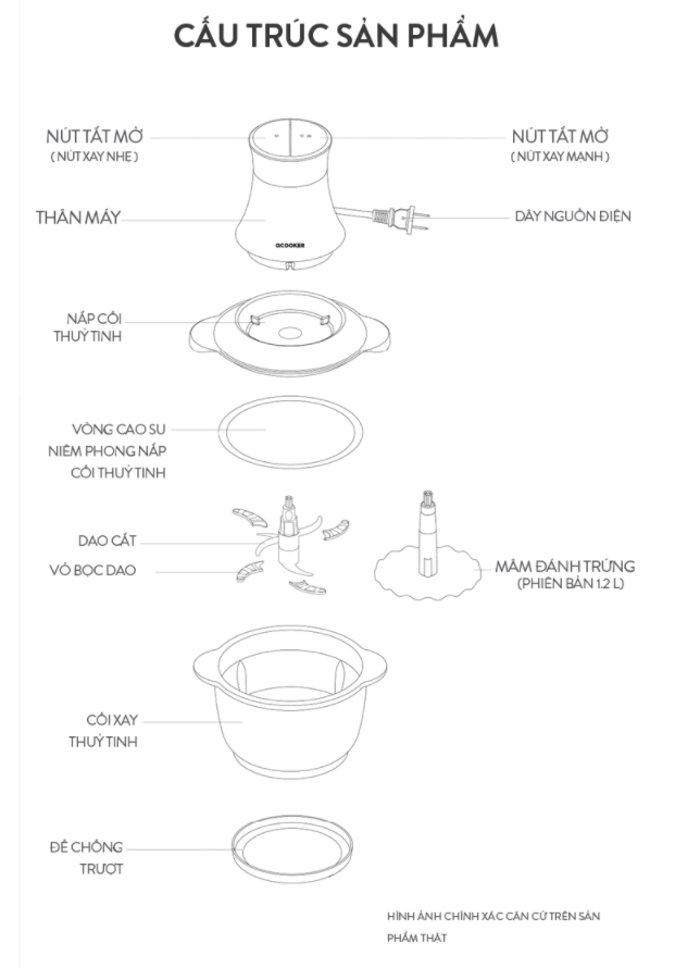 Máy xay thịt đa năng xiaomi Qcooker công suất lớn - Hàng chính hãng