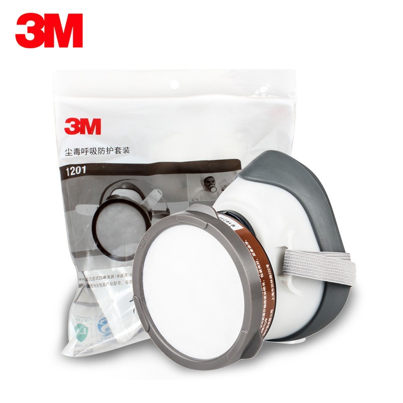 Mặt Nạ 3M1201 Phòng Độc Sơn, PU, Thuốc Trừ Sâu, Hóa Chất. Khẩu Trang Chống Khói Độc, Bụi