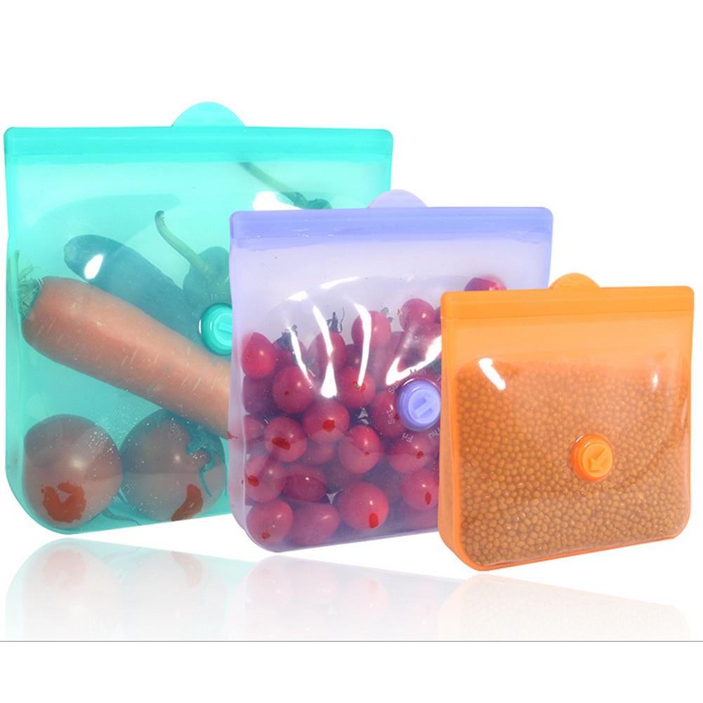 Food Grade Silicone Fresh-Keeping Bag Without Tie Rod With Date Pointer Food Packing Ziplock Bag Storage Bag