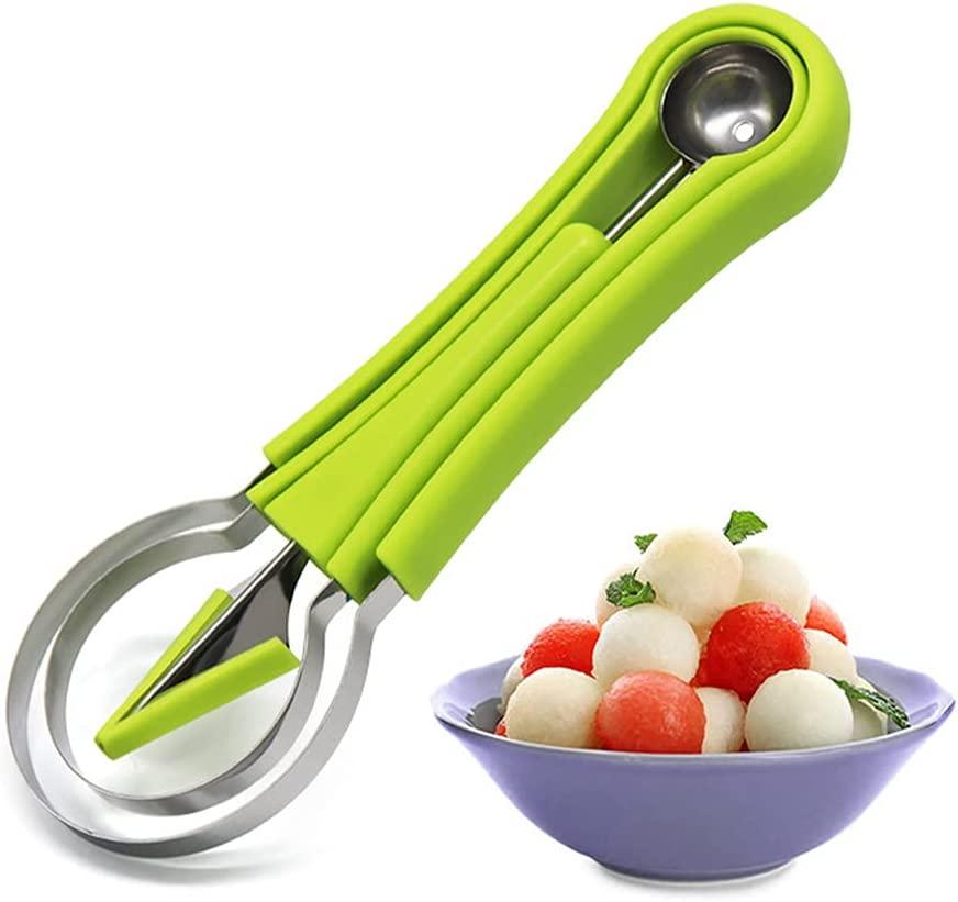 Bộ Dụng Cụ Cắt Trái Cây Cắt Dưa Hấu Bằng Thép Không Gỉ 4 Trong 1 Chuyên Nghiệp