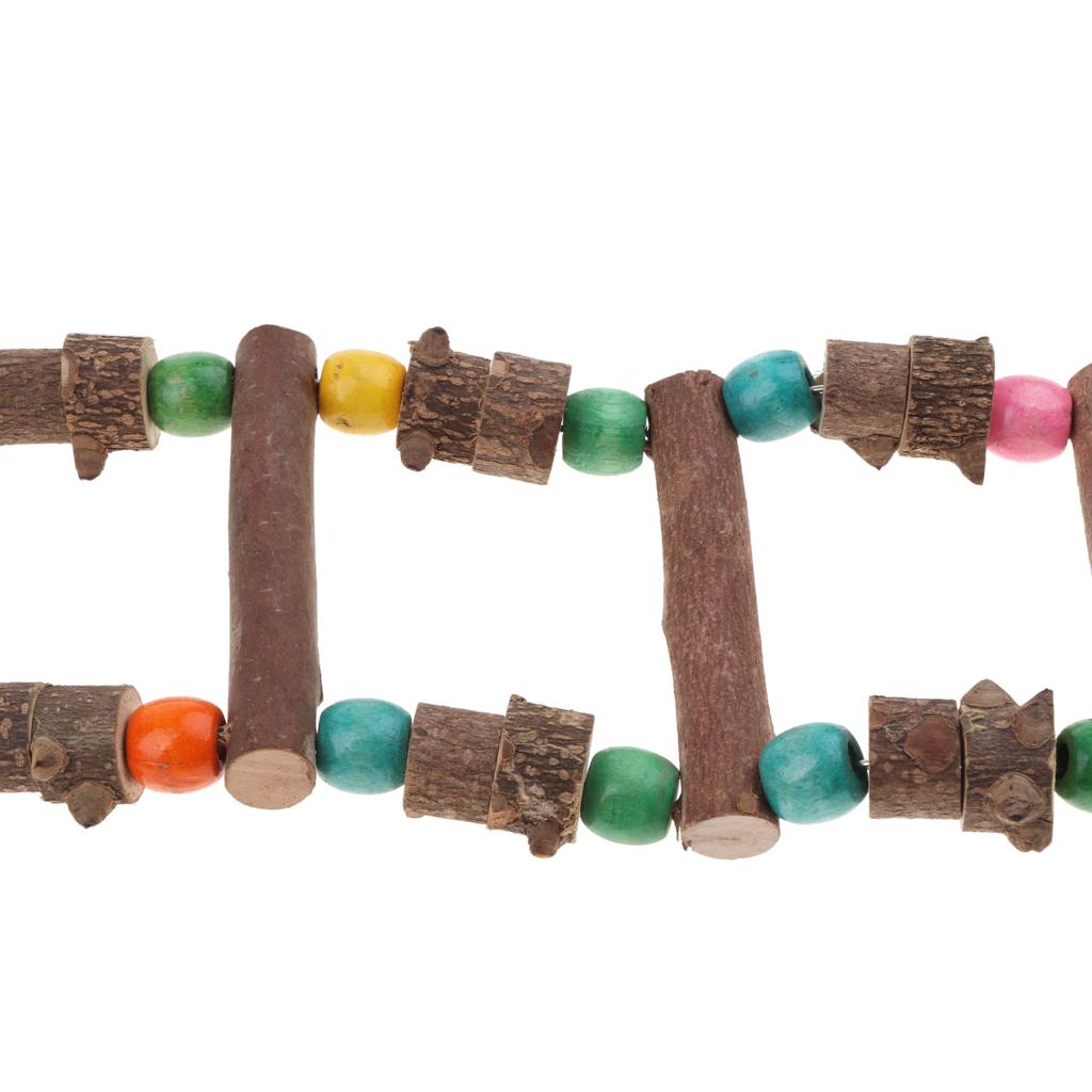 Bird Parrot Toy, Wooden Ladder Bridge Swing Hanging Ladder Toy for Pet Trainning