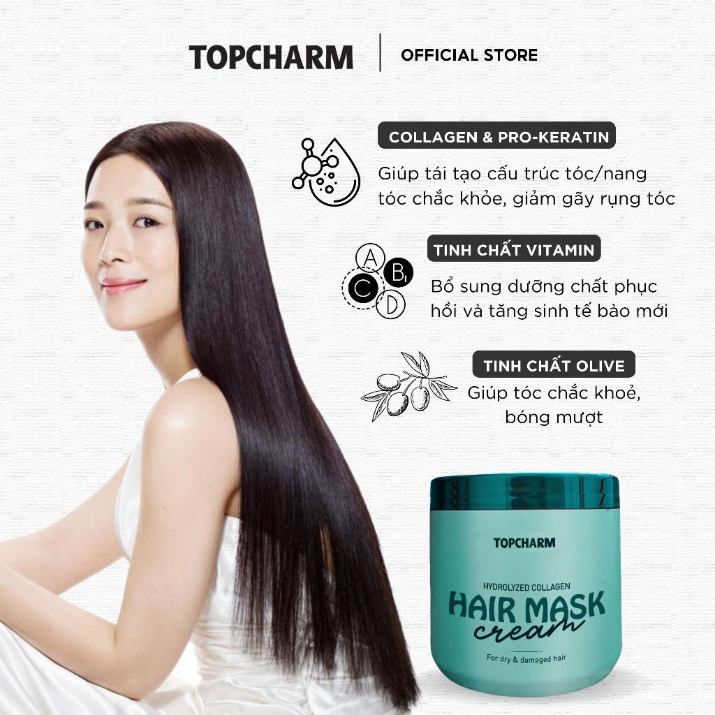 Kem Ủ Tóc Hương Sake TOPCHARM Suôn Mượt Vào Nếp, Kích Mọc Tóc Dày Hũ 500ml