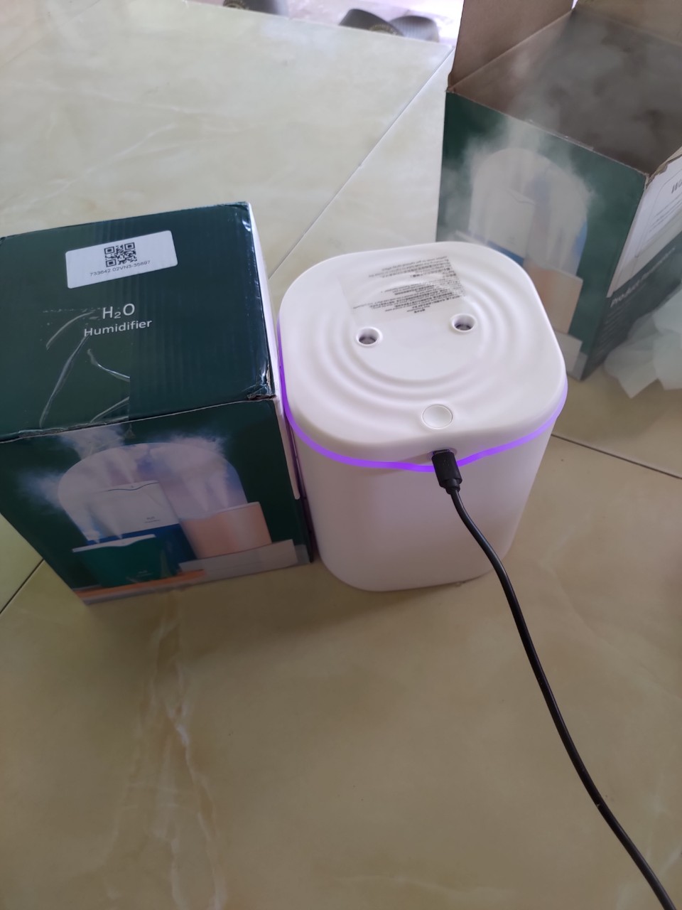 máy tạo ẩm không khí 2000ML Máy khuếch tán hương thơm siêu âm USB Máy tạo sương mù làm mát