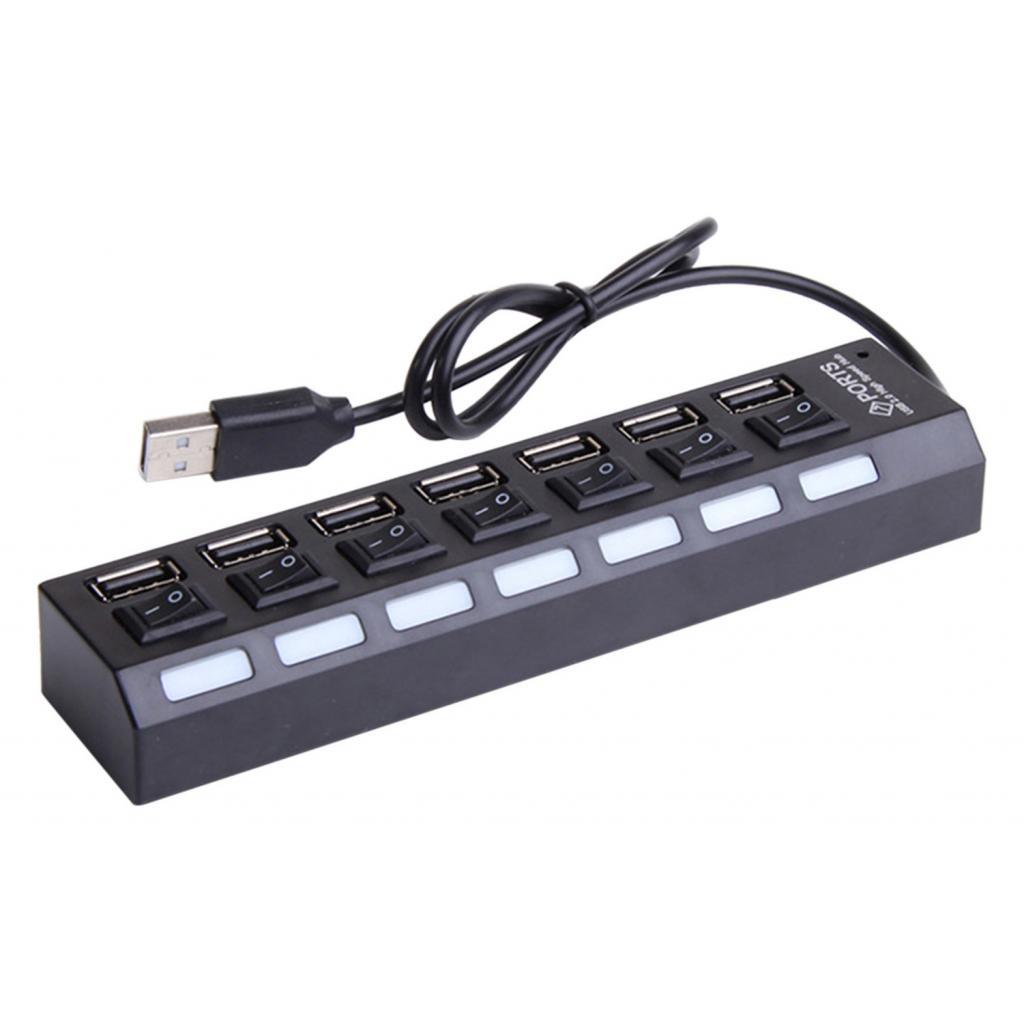 7-Port USB 2.0 Hub w/ High Speed Adapter ON/OFF Switch for PC Splitter