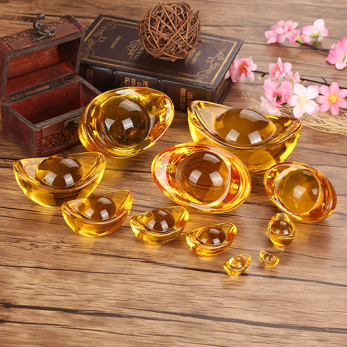 Kim Nguyên Bảo - Thỏi vàng phong thủy Thần Tài May Mắn KAI thuỷ tinh cao cấp_ Hàng Chính Hãng