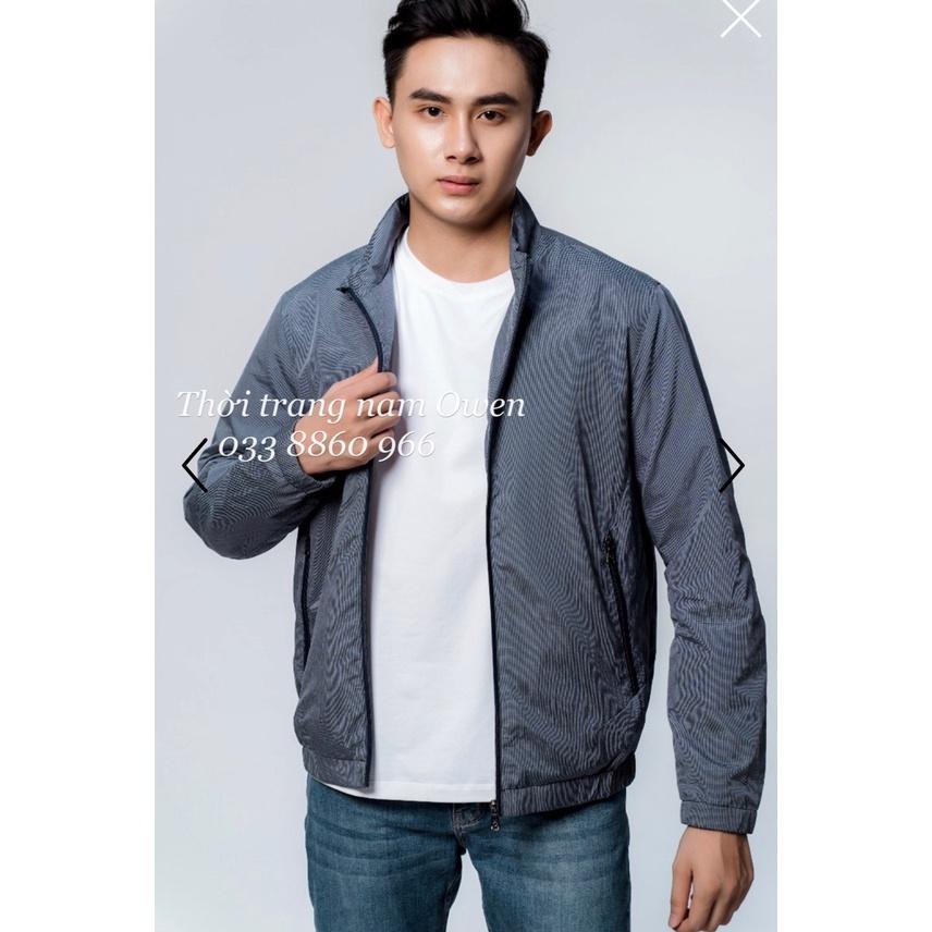 OWEN - Áo khoác gió nam 2 lớp kẻ ô xanh nhạt 61044