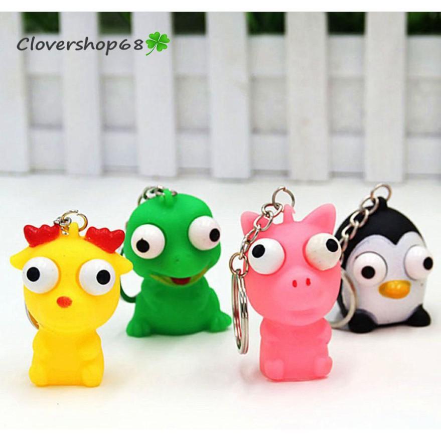 Móc Treo Chìa Khóa Hình Thú Mắt Lồi Siêu Cute