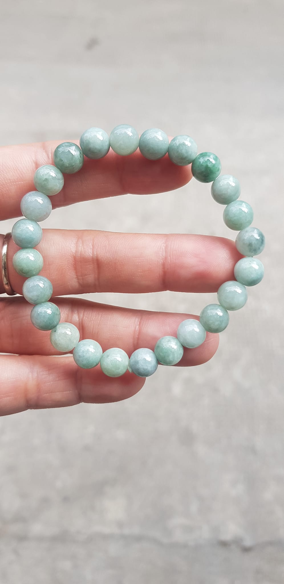 Vòng chuỗi đá cẩm thạch tự nhiên xanh ngọc nhẹ nhàng đẹp sang may mắn Size vòng hạt 8mm Hợp nữ mệnh Thủy Mộc hỏa rẻ đẹp