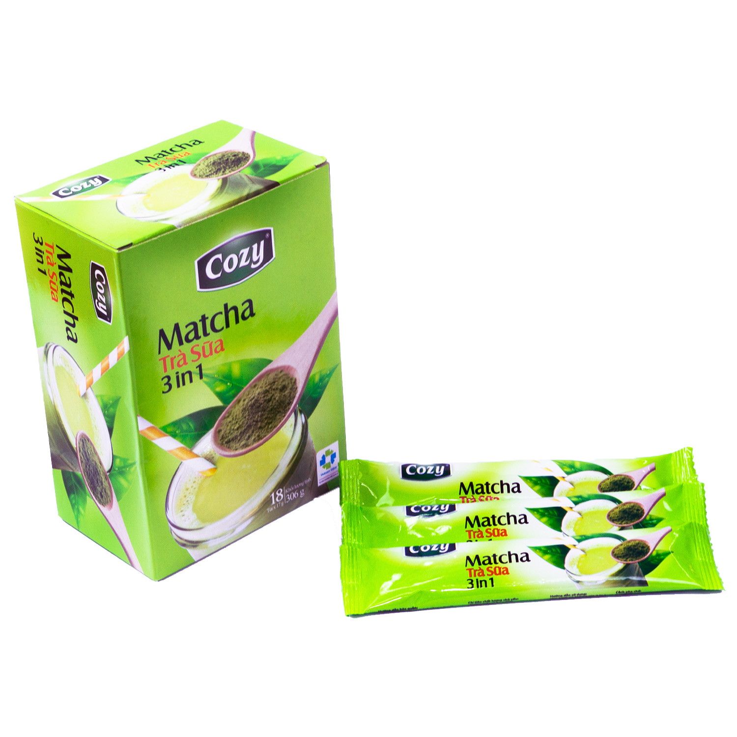 Cozy Trà Sữa Matcha 3 in 1 (Hộp 18 túi x 17g )