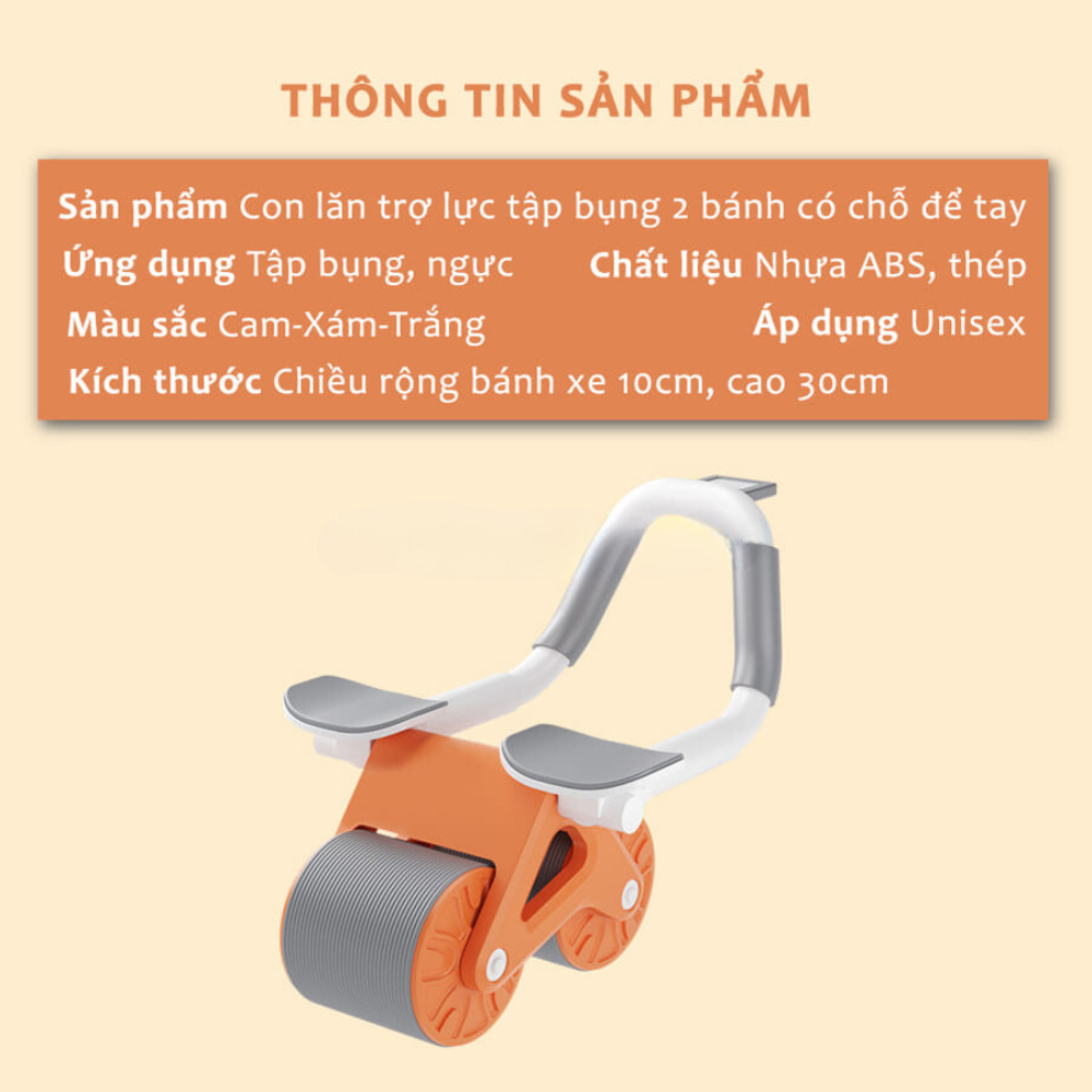 Con Lăn Trợ Lực Tập Bụng 2 Bánh Thế Hệ Mới, Dụng Cụ Plank Giảm Mỡ Bụng Tại Nhà Có Đồng Hồ, Thiết Kế Để Tay Tiện Dụng - HÀNG CHÍNH HÃNG MINIIN