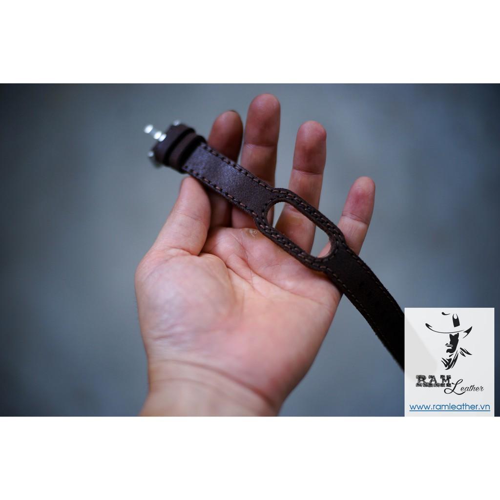 DÂY DA BÒ THẬT MAY TAY CHO MIBAND 5 - CHÍNH HÃNG RAM LEATHER - MI BAND 5 COW LEATHER STRAPS