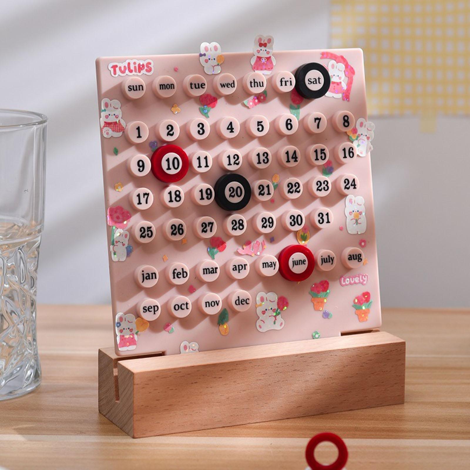 Cute Desk Calendar DIY Educational Toy Supplies Kids Calendar for Decor Desktop Tabletop