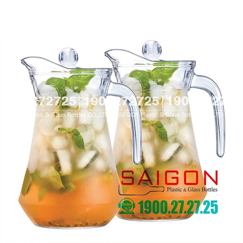 Bình Nước Thủy Tinh Delisoga Pitcher Waist 1100ml , 1300ml  | Tùy Chọn Kiểu Dáng và Dung Tích