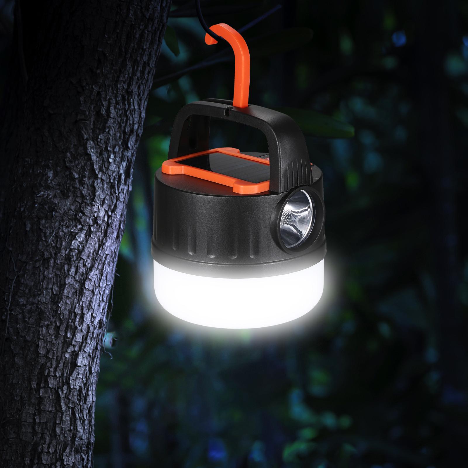 Solar LED Camping Lantern Rechargeable Tent Light Hanging Lamp for Outdoor Emergency Hurricane