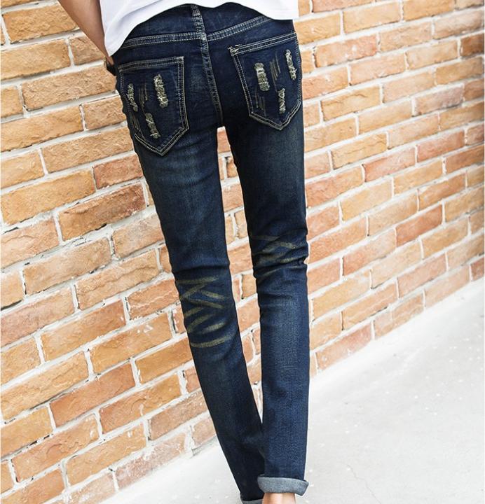 Quần jeans nam rách vá caro Mã: ND0667
