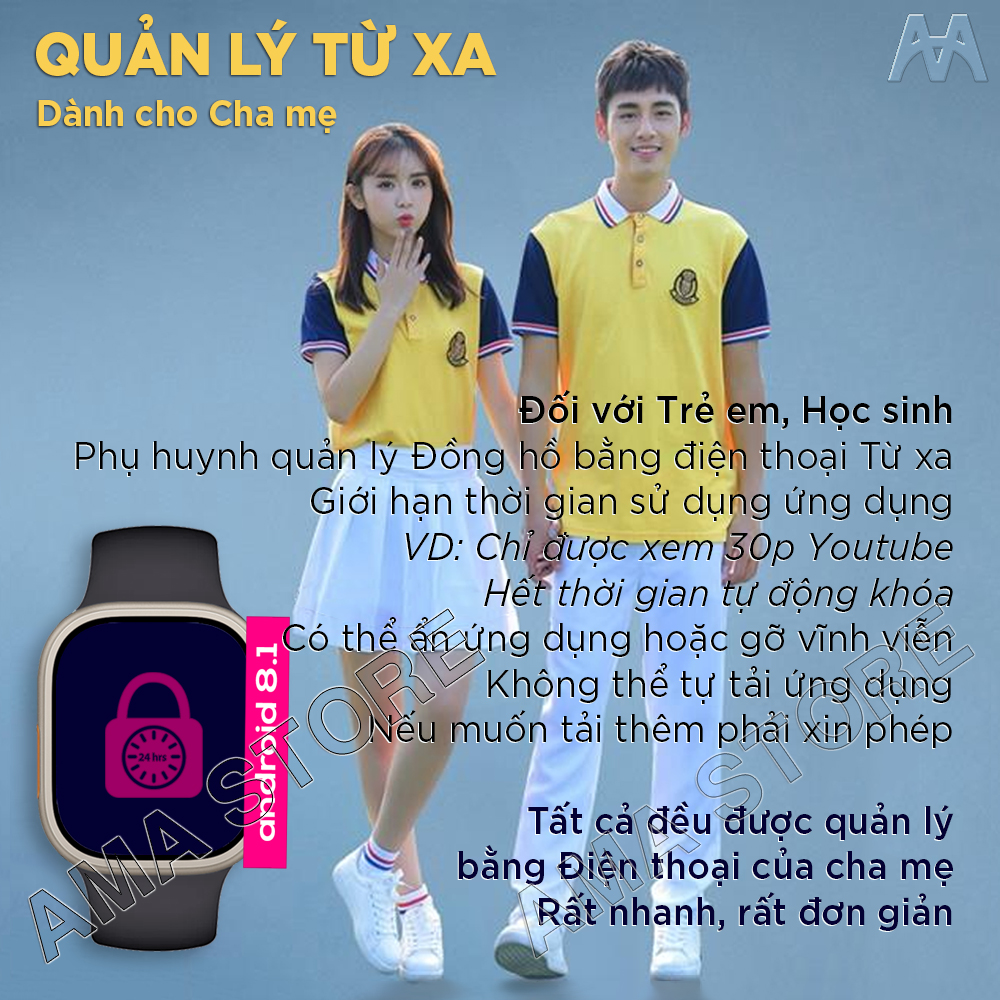 Đồng hồ Thông minh AMA Smart watch TK Titan Android 8.1 Lắp Sim Định vị GPS Google kết nối Wifi 4G Blueltooth tải App qua CH. play FB Messenger Skype Viber Wechat Line Tele xem được Video Youtube TikTok  chơi Game cho Trẻ em Người lớn Hàng nhập khẩu