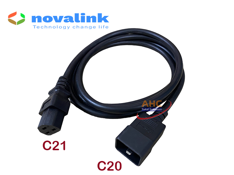 Dây nguồn C20 C21 chuẩn IEC 15A 250V | Dây nguồn UPS, Server lõi đồng 3x2.08mm² – Novalink NV-56009A - Hàng chính hãng