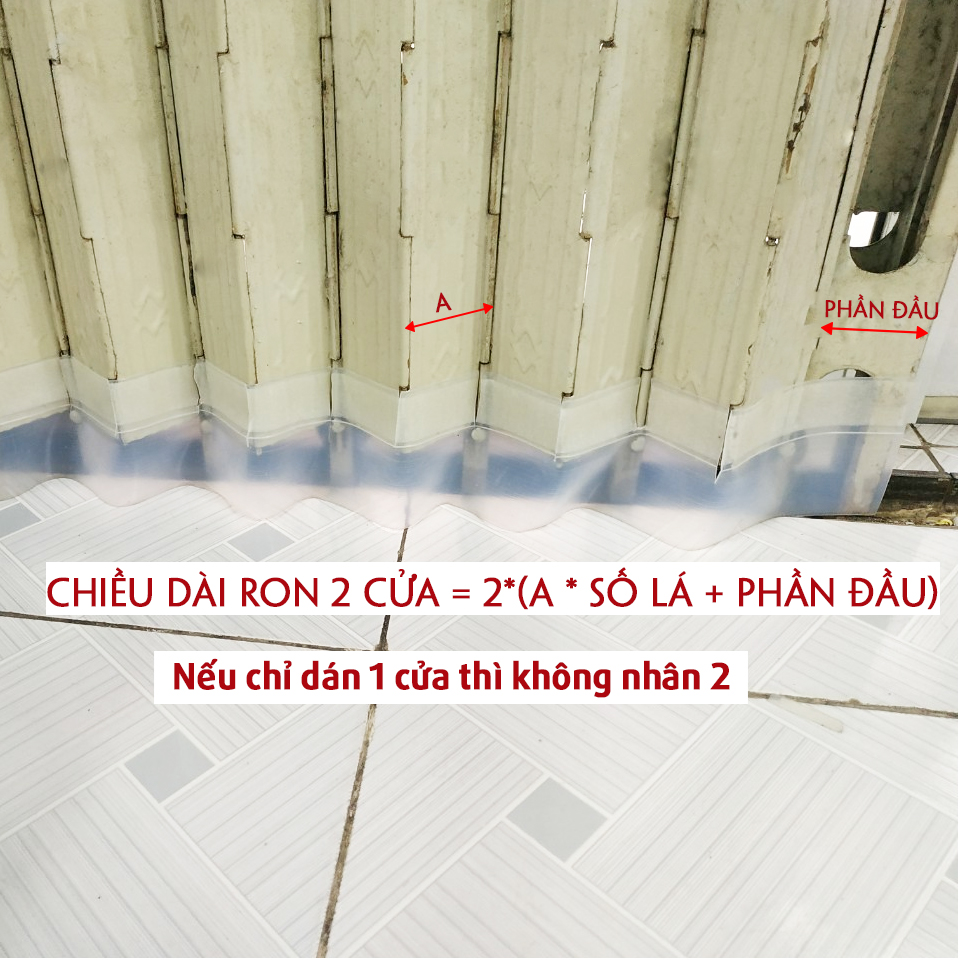 1 Mét Ron chân cửa sắt kéo TPE tặng kèm keo 45mm 60mm 110mm ngăn bụi, côn trùng