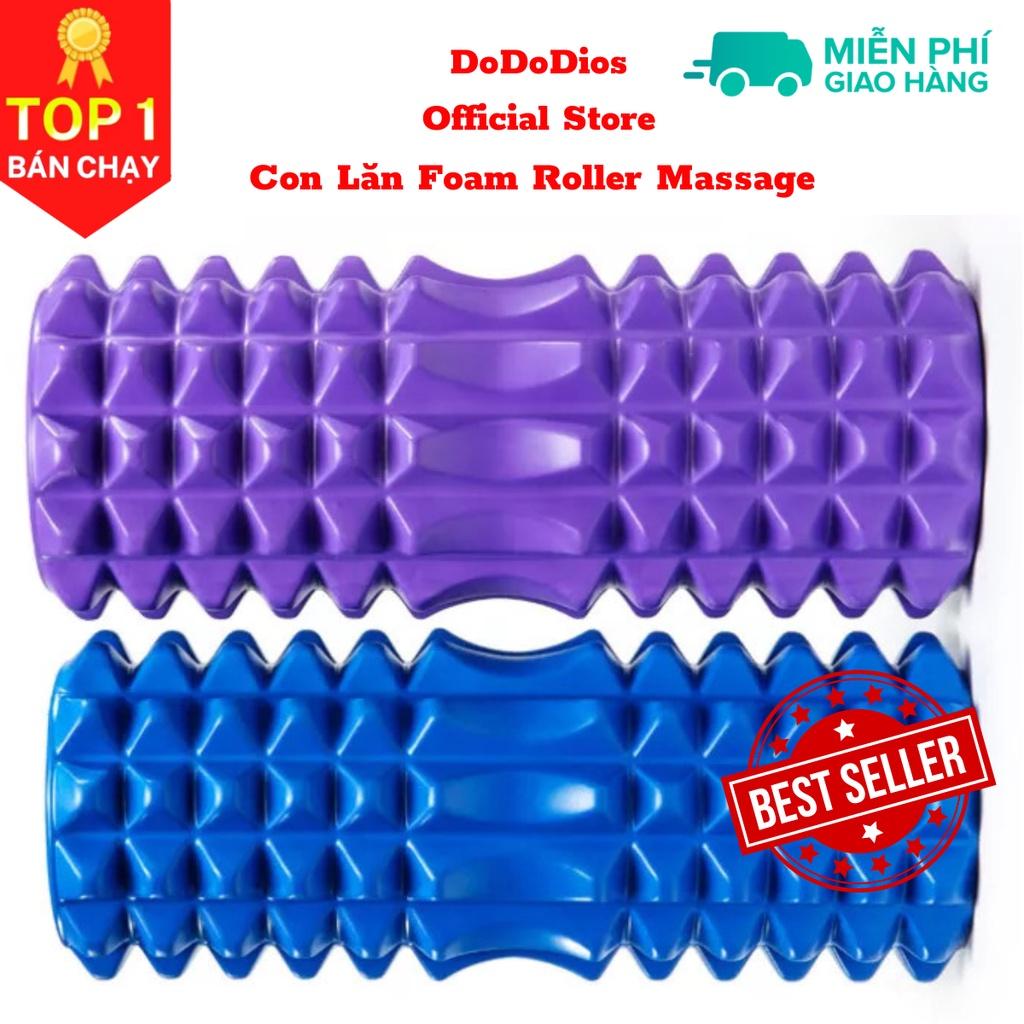 Con Lăn Yoga DoDoDios Massage Foarm Roller giúp Giãn Cơ Có Gai Cao Cấp Màu Xanh Dương