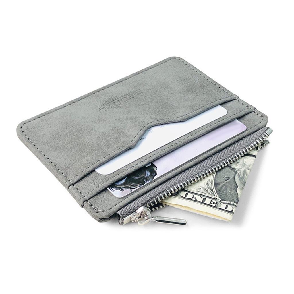 2 PCS Slim Credit Card Holder PU Leather Mini Portable Fashion Unisex Wallet