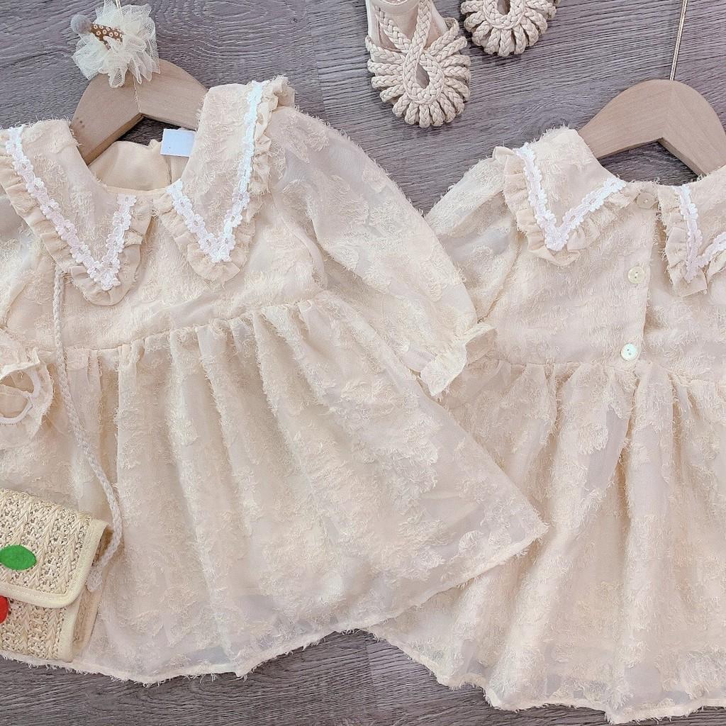 Váy phối ren bèo bé gái cực yêu