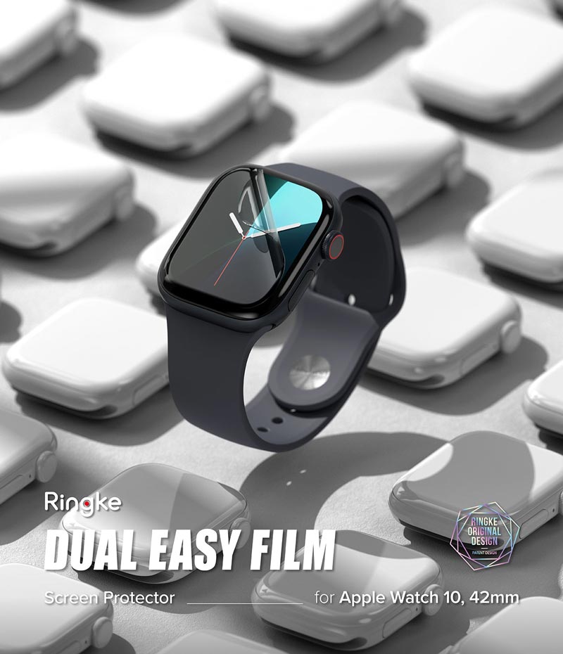 Bộ 3 miếng dán màn hình cho Apple Watch 10 RINGKE Dual Easy Film - Hàng Chính Hãng