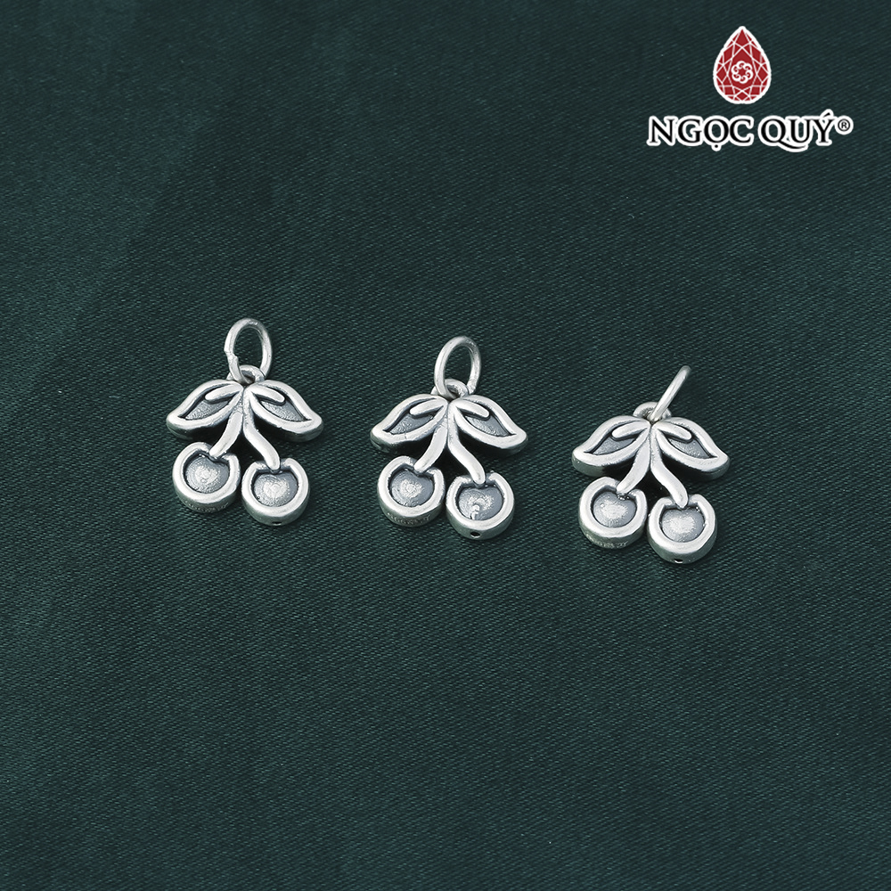 Charm treo hình 2 trái cherry - Ngọc Quý Gemstones