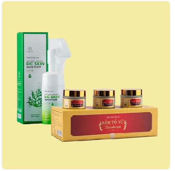 Combo Sâm Tố Nữ Và Sữa Rửa Mặt Ric Skin - Hàng Chính Hãng Kohinoor