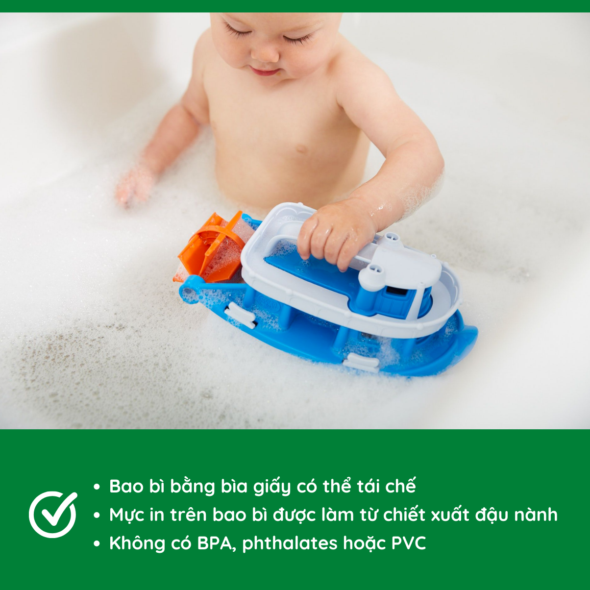 Đồ Chơi Tàu Có Guồng Đạp Nước Green Toys Cho Bé Từ 6 Tháng