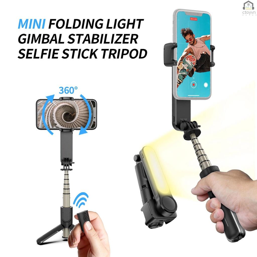 Gậy chụp ảnh selfie cầm tay có thể gập lại 720mm tích hợp đèn LED có điều khiển từ xa