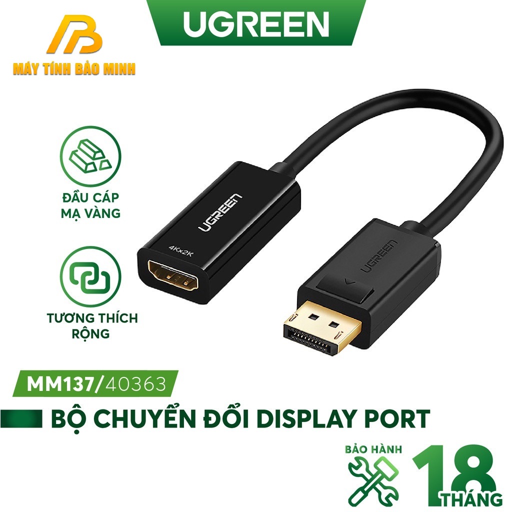 Cáp Chuyển Đổi Displayport To HDMI 4K Ugreen 40363 – Hàng Chính Hãng Cáp Chuyển Đổi Displayport To HDMI 4K Ugreen 40363 – Hàng Chính Hãng