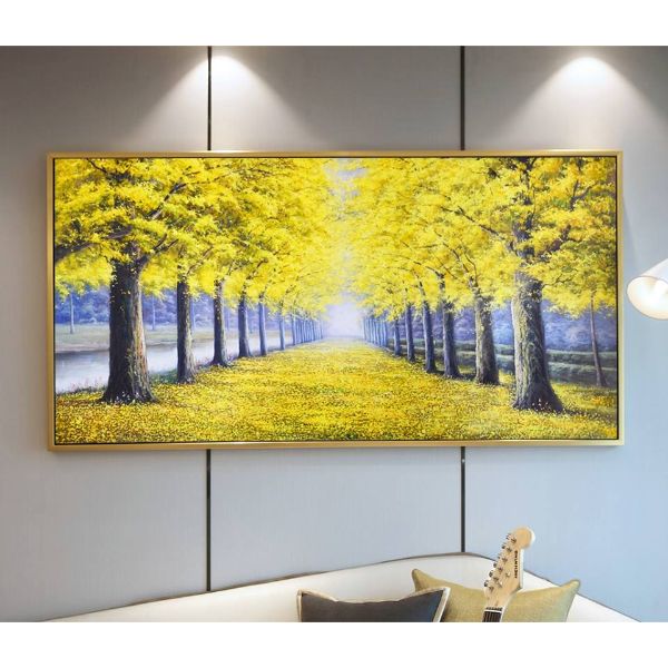 Tranh treo tường con đường lá vàng THD14(50X70cm)