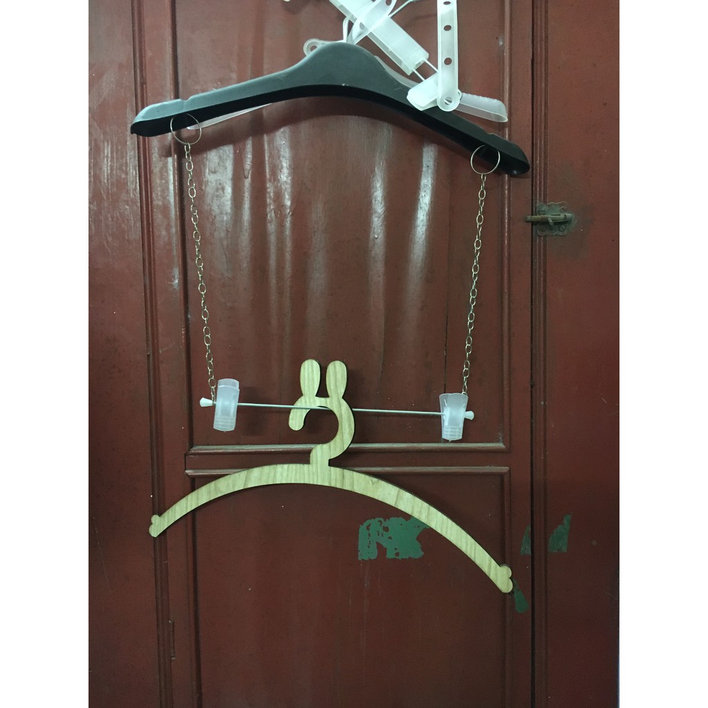 Móc áo gỗ tai thỏ Gỗ Sồi trắng x 5 chiếc