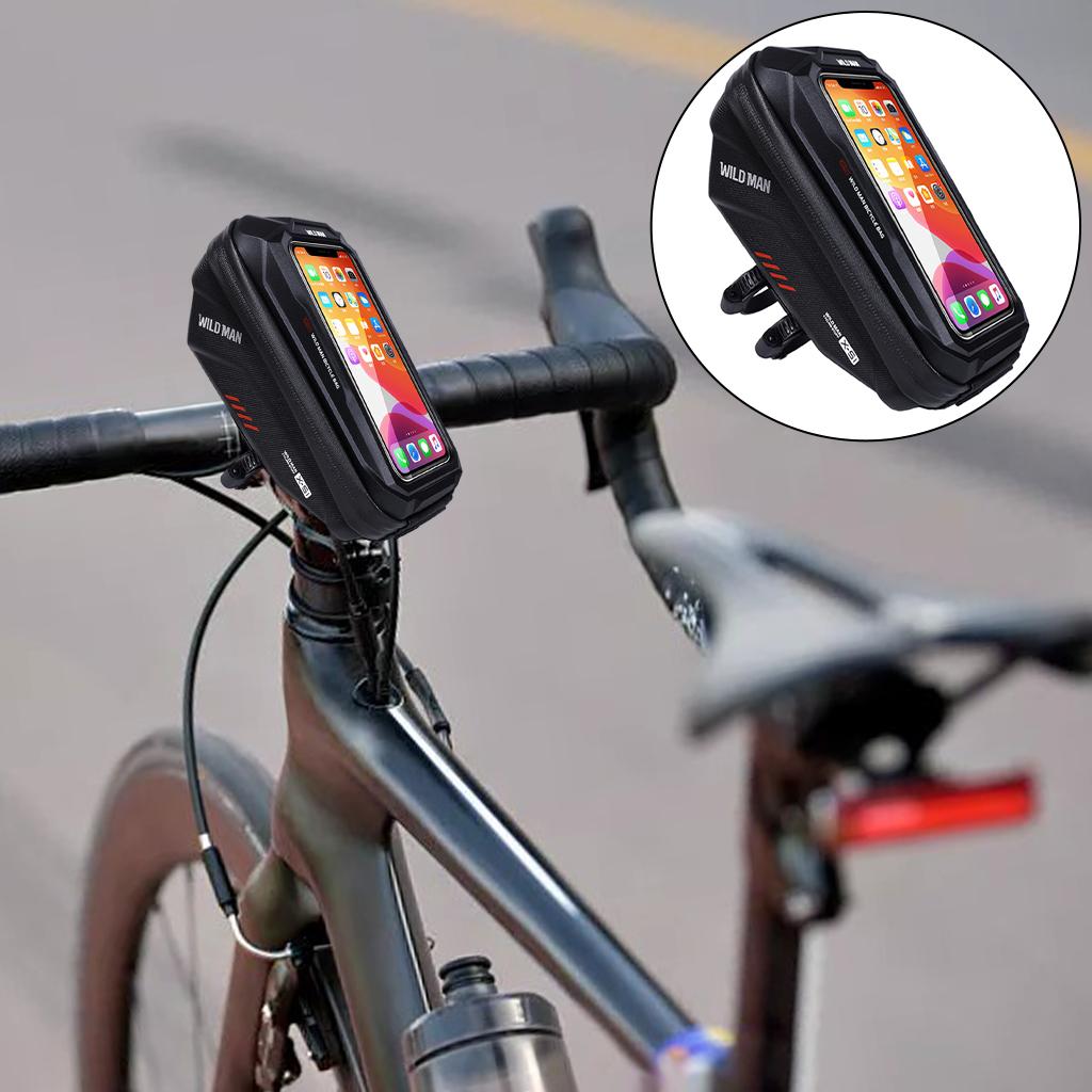 Bike Phone Front Frame Bag Bicycle Bag Waterproof Bike Phone Mount Top Tube Bag Bike Phone Case Holder Accessories Cycling Pouch for 4.7-6.7inch Phone